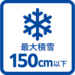 最大積雪150cm以下